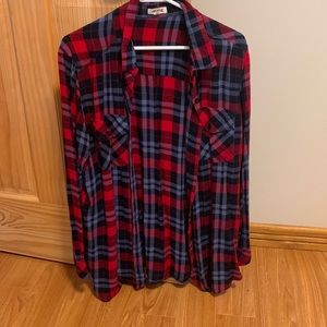 Ladies plaid button down